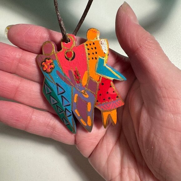 Laurel Burch Join Hands Open Heart People Cat Bird Heart Flower ML Tote - Picture 5 of 12